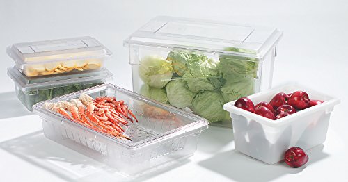 Carlisle FoodService Products Storplus Food Storage Container Colander with Stackable Design for Catering, Buffets, Restaurants, Polycarbonate (Pc), 26 x 18 Inches, Clear