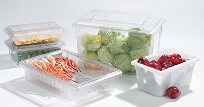 Carlisle FoodService Products Storplus Food Storage Container Colander with Stackable Design for Catering, Buffets, Restaurants, Polycarbonate (Pc), 26 x 18 Inches, Clear