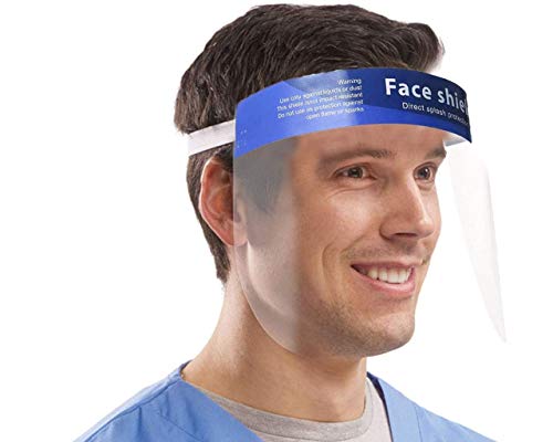 Dearskin Face Shield Pack Reusable Plastic Pet Safety Face Shield Adjustable Transparent Full Face Anti-Spitting Protective Mask for face, nose and eyes - size: Single