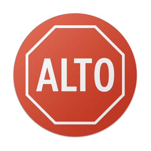 17" x 17" Round Red "ALTO" Stop Sign Floor and Wall Sticker for No Entry, Warehouses, Restricted Areas, Traffic, Parking Lots - 1 Pack - color: ALTO, size: 1 Pack