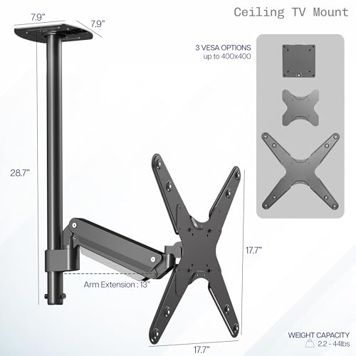 VIVO Black Ceiling TV Mount for 17-55 in Screens, MOUNT-VC02A
