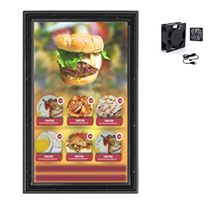 The Display Shield 44-50" Vertical Outdoor Display Cover Anti-Glare & Fan - color: Anti-Glare + Cooling Fan, size: 44-50"