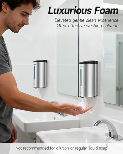 AIKE Automatic Foam Soap Dispenser 25oz for Bathroom,Brushed Steel AK1205FA