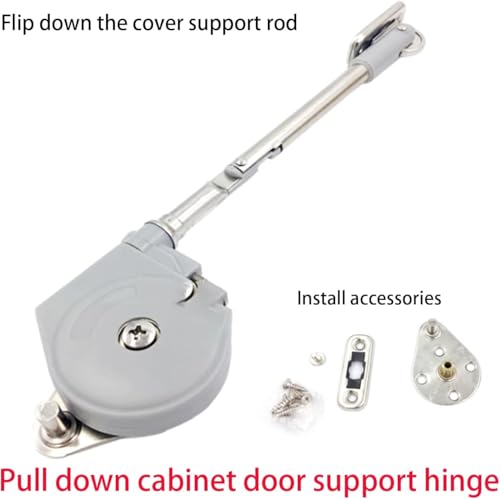 Front Desk Soft Open Hinges Pull Down, 105 ° Pull Down Support Hinge, Slowly Lay Flat and Unfold downwards, Meiyoule Soft Close Hinge Used for Cabinet Door Downward Opening (2-piece Set)