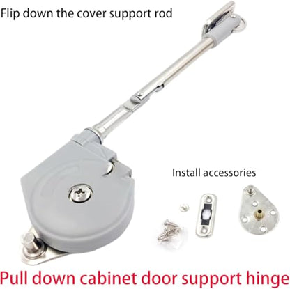 Front Desk Soft Open Hinges Pull Down, 105 ° Pull Down Support Hinge, Slowly Lay Flat and Unfold downwards, Meiyoule Soft Close Hinge Used for Cabinet Door Downward Opening (2-piece Set)