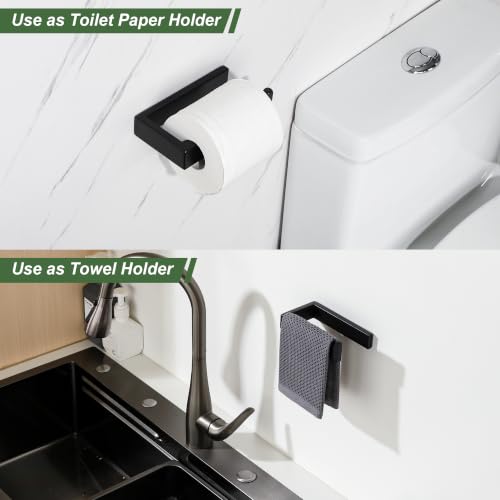 Sayayo Matte Black Toilet Paper Holder Wall Mount, RV Toilet Tissue Holder - color: Black - Drilling