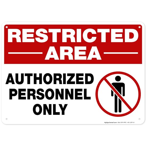 Restricted Area Authorized Personnel Only Sign, 10x14 Inches, 55 mil thick - size: 10x14 Polyethylene