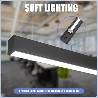 4FT LED Linear Light,50/45/40/35/30W Up and Down Light,3/4/5000K - color: Black, size: 4FT2P