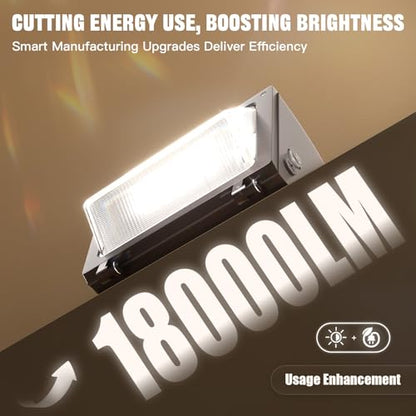LED Wall Pack Light 120W/96W/72W with Dusk to Dawn Photocell - size: 120W