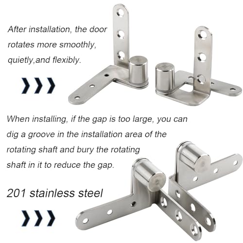 Black Pivot Hinge,Door Hinges, Max Load 132lb/Pair Solid Stainless Steel,Fence gate Hinges,Yard Door Hinges，Used for railings and Wooden Doors（270 Degree Hinge Contains Screws） - color: Black+Contains Screws