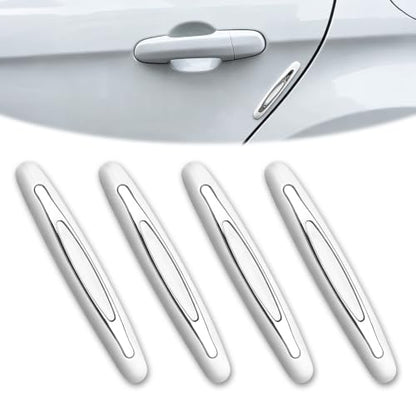 4Pcs Car Door Edge Guards, Anti‑Scratch Self‑Adhesive Protective Trim Strips, Universal Exterior Auto Accessories Compatible with Cars, Trucks, SUVs-White - color: White