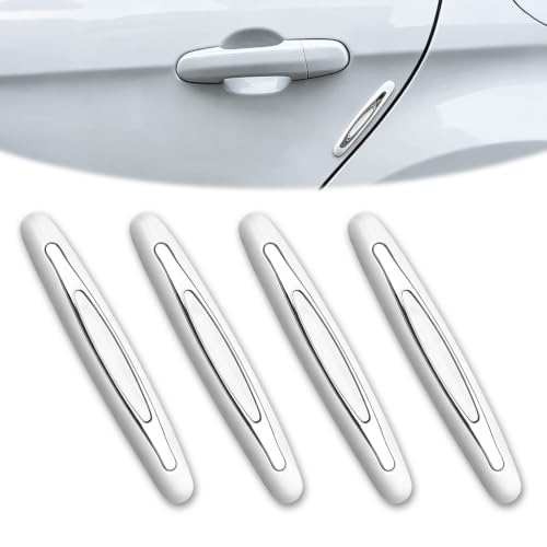 4Pcs Car Door Edge Guards, Anti‑Scratch Self‑Adhesive Protective Trim Strips, Universal Exterior Auto Accessories Compatible with Cars, Trucks, SUVs-White - color: White