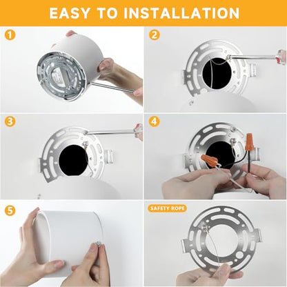 5CCT LED Ceiling Spotlight CRI 97+ Modern Cylinder Light Ceiling Mount - color: White, size: 1 Pack – Adjustable 2700K–6000K