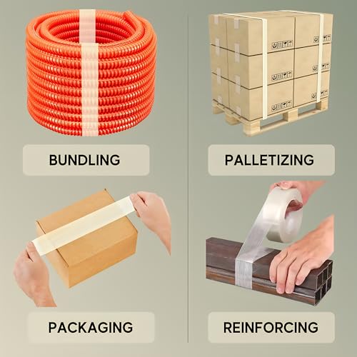 24 Pack Buck Strapping Tape 2 Inch x 30 Yds (90ft), 5.5 Mil – Heavy Duty Fiberglass Tape, Filament Tape, Reinforced Packing Tape with Synthetic PET Adhesive for Bundling, Shipping & Palletizing - size: 2 Inch x 30 Yards, style: 24 Pack