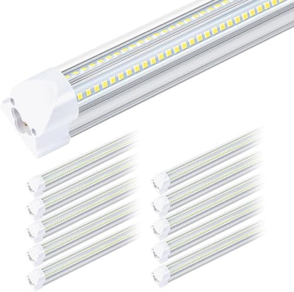 10 Pack 8Ft LED Shop Lights, 100W 15500LM 6000K T8 96" Garage Lights