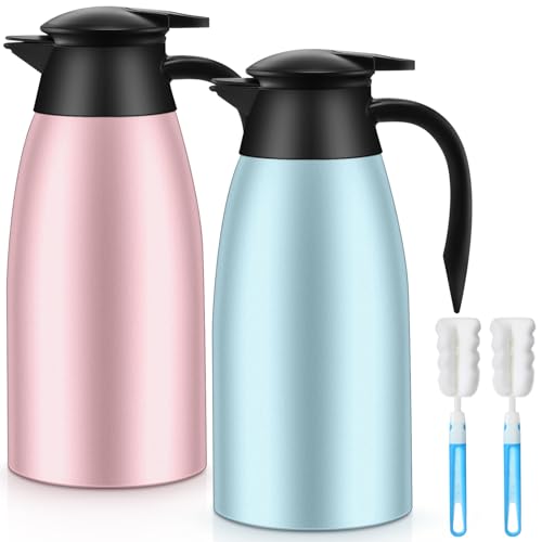 Norme 2 Pcs Thermal Coffee Carafe Creamer, Pink, Blue, 68 oz - color: Pink, Blue, size: 68 oz