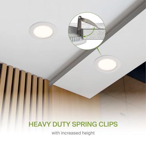 ASD LED Recessed Lighting 6 Inch, Round Commercial Downlight, Mini Panel with Baffle Trim, 6" 15W 120-277V CCT Selectable 2700/3000/3500/4000/5000K, Dimmable Ceiling Light Fixture, White, ETL - color: 1 Pack, size: 6 Inch White