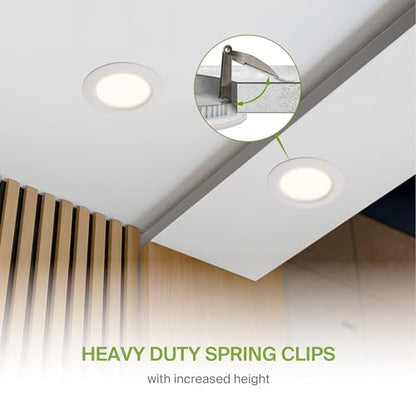 ASD LED Recessed Lighting 6 Inch, Round Commercial Downlight, Mini Panel with Baffle Trim, 6" 15W 120-277V CCT Selectable 2700/3000/3500/4000/5000K, Dimmable Ceiling Light Fixture, White, ETL - color: 1 Pack, size: 6 Inch White