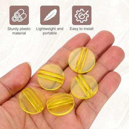 PATIKIL Mini Card Stands (2mm /0.08" Yellow) (25Pcs) Plastic Round Place - color: Yellow