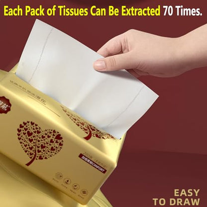 10 Packs Soft Small Facial Tissue, Disposable Facial Napkin, Wood Pulp Fiber Material NOT COTTON, Facial Towel, White Facial Paper Tissue, 4-Ply, 10 Pack, 280 Sheets per Pack, 2800 Sheet In Total