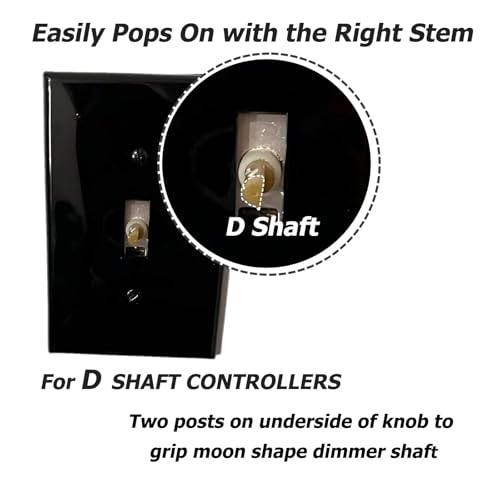 26115-E Round Fan Control Light Dimmer Switch Knob,1/4 inch Dia D Shaped Shaft,Black(2 PCS) - color: Black 2