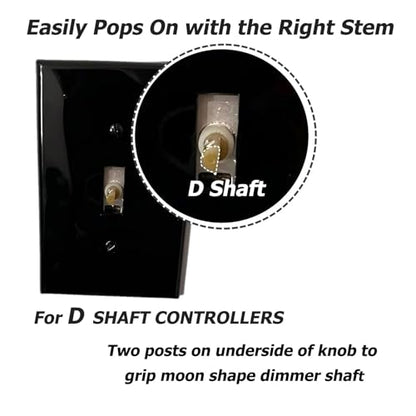 26115-E Round Fan Control Light Dimmer Switch Knob,1/4 inch Dia D Shaped Shaft,Black(2 PCS) - color: Black 2