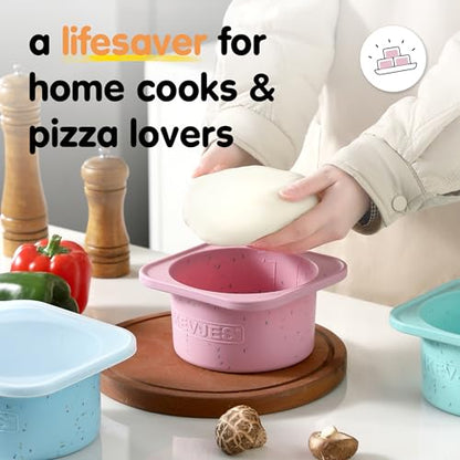 PLUS 1000ml Pizza Dough Proofing Containers, 2-Pack, Cotton Candy - color: Cotton Candy