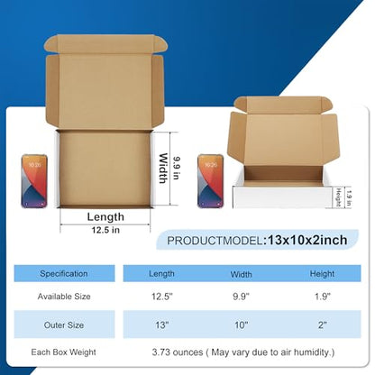 Famagic 13x10x2 Shipping Boxes Medium for Small Business, 30 Pack, White - color: White, size: 13x10x2" 30pcs