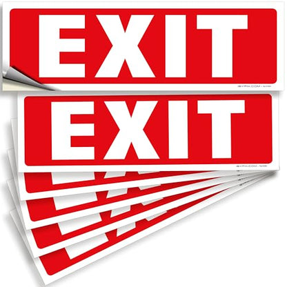 iSYFIX Exit Signs Stickers, 6 Pack, 12x4 Inch - color: Sticker, size: 6 Pk 12x4