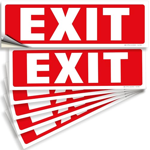 iSYFIX Exit Signs Stickers, 6 Pack, 12x4 Inch - color: Sticker, size: 6 Pk 12x4