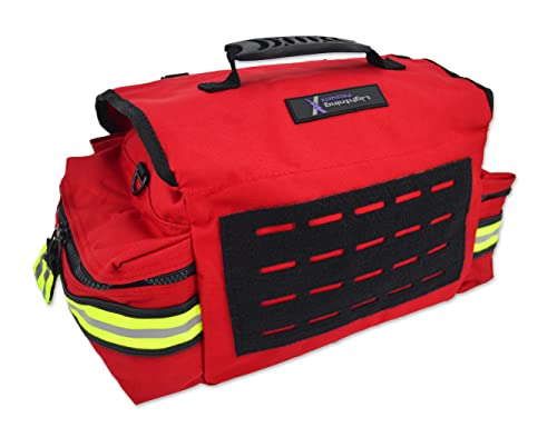 Lightning X Small Medic First Responder EMT Trauma Bag Stocked First Aid Trauma Fill Kit A (Red) - color: Red