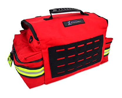 Lightning X Small Medic First Responder EMT Trauma Bag Stocked First Aid Trauma Fill Kit A (Red) - color: Red