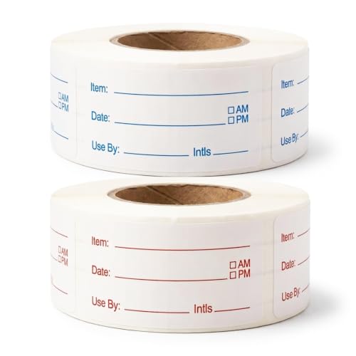 1200 PCS Removable Freezer Labels, 1 x 2 Inch Food Labels for Containers, Water Resistant Refrigerator Food Storage Date Stickers, No Residue Write-on Mason Jar Canning Labels for Kitchen Meal Prep