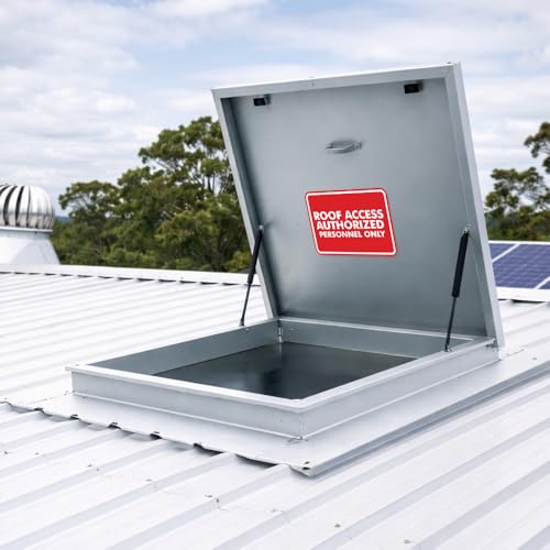 Classic Framed Roof Access Authorized Personnel Only Sign (Navy Blue/White) - Small - color: Navy Blue / White, size: Small (4" x 6")