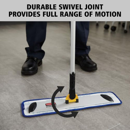 Rubbermaid Commercial Products HYGEN Microfiber Quick-Connect Mop Frame 18 inch Silver for Janitorial/Professional/Industrial Cleaners for Heavy-Duty Floor Cleaning/Mopping/Dusting - style: Mop Frame