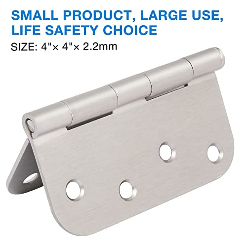 TDCHINGES 3 Pack Door Hinges 4 Inch Brushed Nickel 5/8" Radius Interior - color: Satin Nickel-4 in, size: 3 Pack