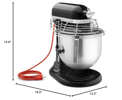 KitchenAid Commercial Series 8 Quart Bowl-Lift Stand Mixer with Stainless Steel Bowl Guard - KSMC895 - color: Onyx Black, style: With Bowl Guard