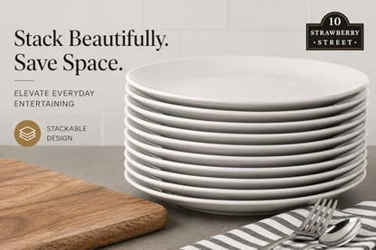 10 Strawberry Street 10.5" Catering Coupe Dinner Plate, Set of 12,White - size: 10.5" Dinner, style: Coupe