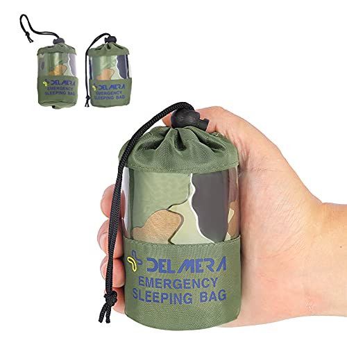 Emergency Sleeping Bag, Lightweight Survival Sleeping Bags Waterproof Thermal Emergency Blanket, Bivy Sack Survival Gear for Outdoor Adventure, Camping, Hiking, Orange, Green - color: Camouflage - 2 Pack
