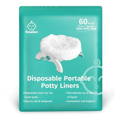 [60 Count] Newnice Disposable Potty Liners for OXO Tot 2-in-1 Go Potty - size: 2 Packs