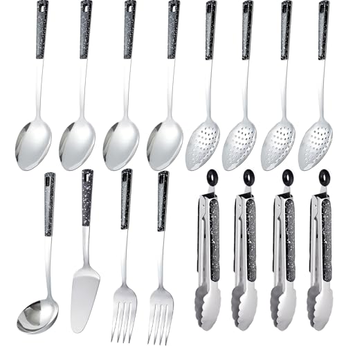 16-Piece Stainless Steel Buffet Serving Set - color: 16 pack Serving Sets