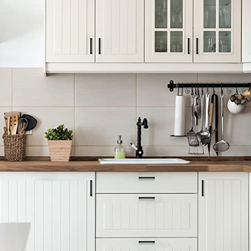 Ravinte Matte Black Cabinet Handles Square Pulls 4-1/2 Inch 10 Pack - size: 5 Inch (4-1/2 Inch Hole Center)