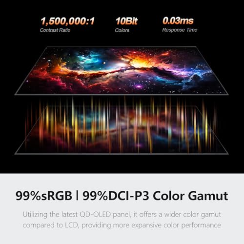 INNOCN 27" QD-OLED 2K QHD 2560 x 1440P 280Hz 240Hz PC Computer Gaming Console Monitor, 0.03ms, HDR400, HDMI, DisplayPort, Built-in Speaker, Height Pivot Adjustable Stand - 2780s - style: 2K 280Hz/QD-OLED