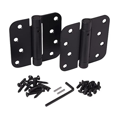 Hinge Outlet Self Closing Spring Door Hinges Black 4 Inch 2-Pack - color: Black