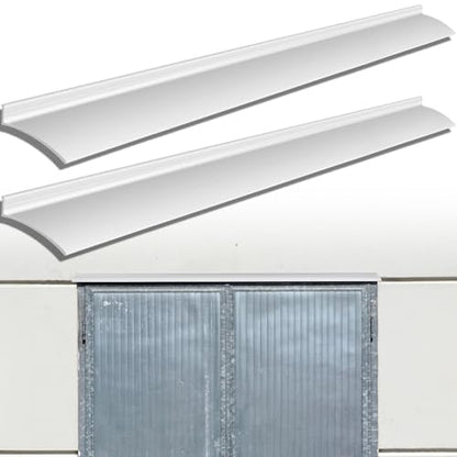 Hicarer 2 Pcs 76 Inch Door Drip Cap Aluminum Rain Guard, Silver - color: Silver, size: 76 Inch