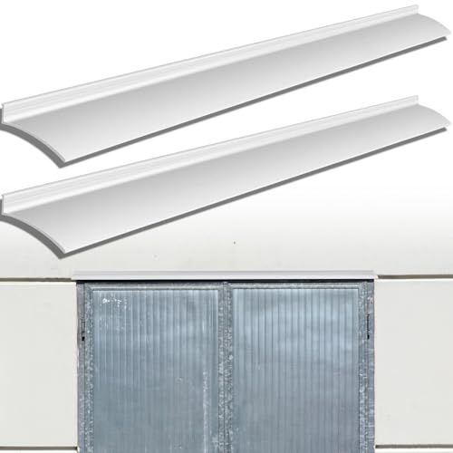 Hicarer 2 Pcs 76 Inch Door Drip Cap Aluminum Rain Guard, Silver - color: Silver, size: 76 Inch