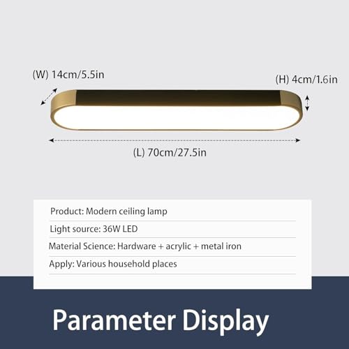 Tioolo Modern Ceiling Light, Dimmable LED Ceiling Light with Remote, 27.5in - color: Black+Gold/36W, Painted