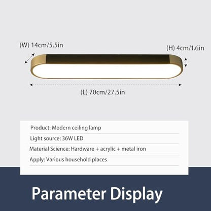 Tioolo Modern Ceiling Light, Dimmable LED Ceiling Light with Remote, 27.5in - color: Black+Gold/36W, Painted