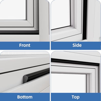 Kneelisa Wedge-Shape Window Weather Stripping Door Frame Seal 118” Black - color: Black, size: 118"