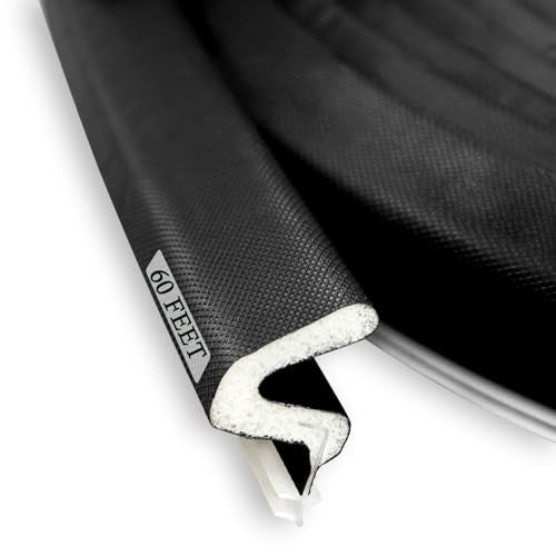 LSGCQ Kerf Weather Stripping for Door Seal Strip, 60 Ft, Black - color: Black, size: 60 Ft
